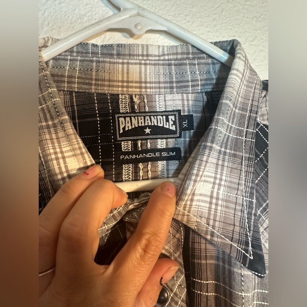 Panhandle 90s proof vintage western cowboy men button up shirt size xl slim - Picture 5 of 11